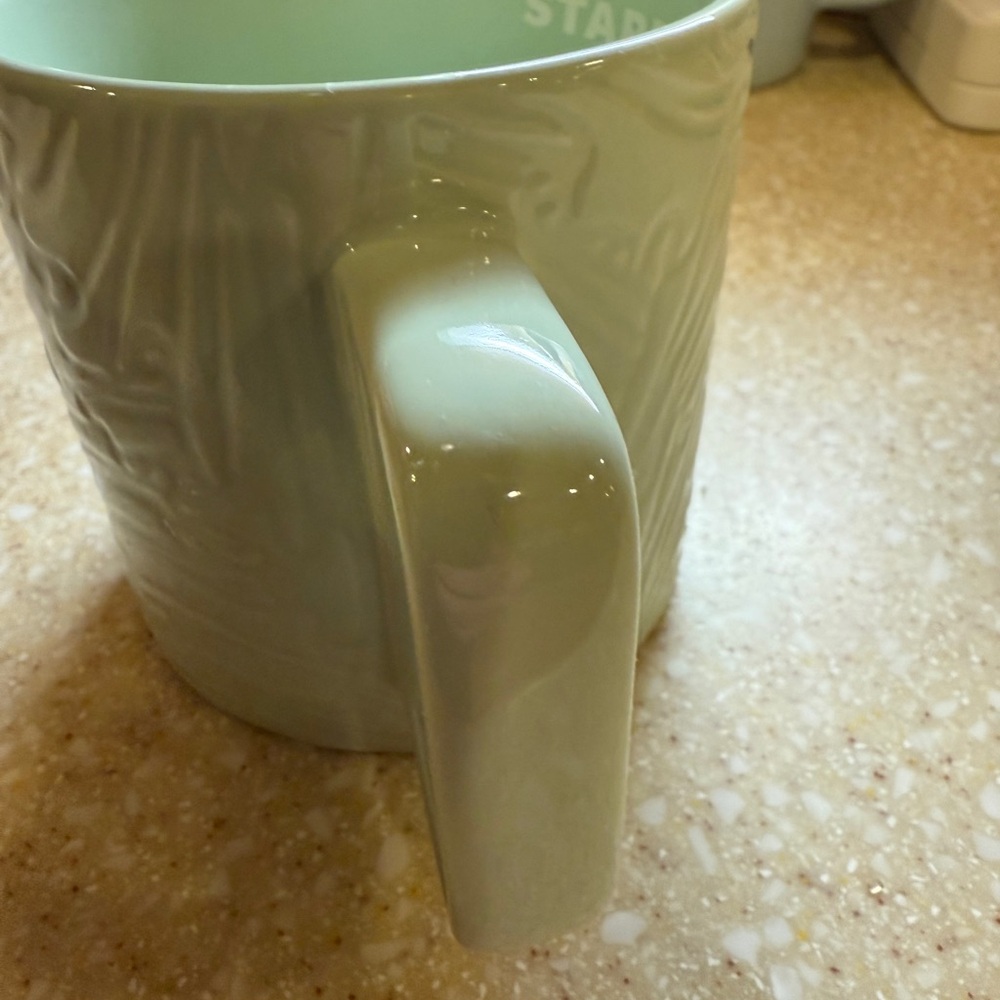 Starbucks Green Ceramic Mug with Swirling Design - Picture 3 of 7